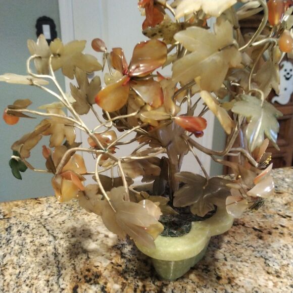 LARGE VINTAGE JAPANESE JADE TREE 14" TALL - Picture 14 of 16